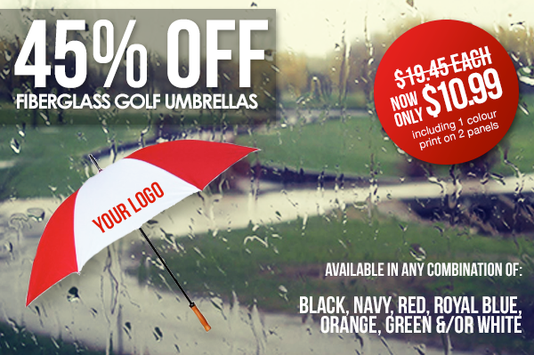 Huge Savings on Fibreglass Shaft Golf Umbrellas